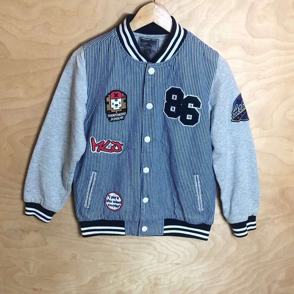 Patchwork Denim Jacket Cotton Pockets Juniors Sma… - image 1